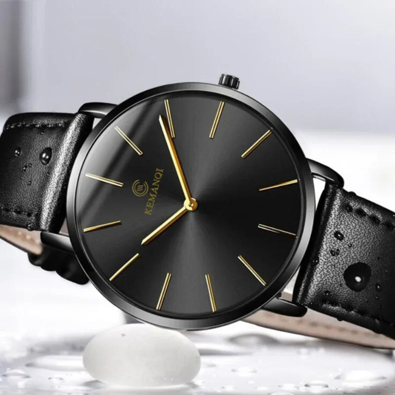 Fashion Men's Quartz Watches Thin Mens Watches Blue Glass Men Watch Men's Watch erkek kol saati reloj hombre Relogio Masculino