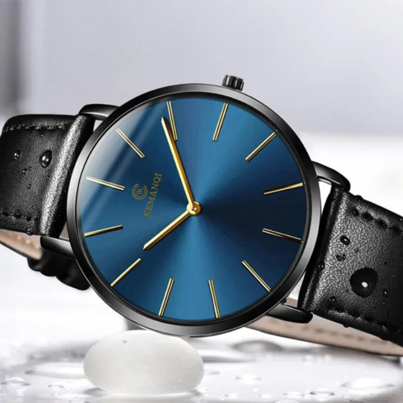 Fashion Men's Quartz Watches Thin Mens Watches Blue Glass Men Watch Men's Watch erkek kol saati reloj hombre Relogio Masculino